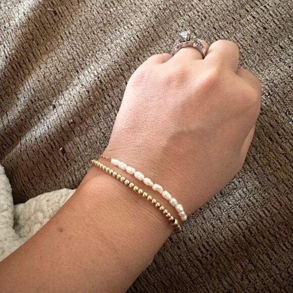 Neiman Marcus 14K Gold Plated Beaded Freshwater Cultured Pearl Bracelet - Picture 4 of 6